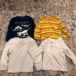 4 long sleeved t shirts- Cat & Jack, Carters - 2T